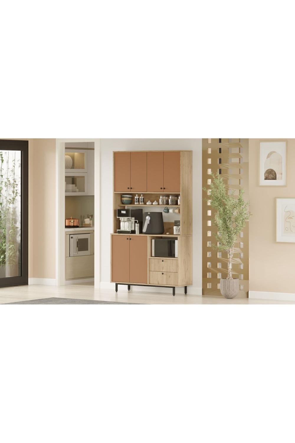 Latte Série Marron Angle Multifonction Armoire Cuisine Armoire Panier-Kiremit LAT7-SK
