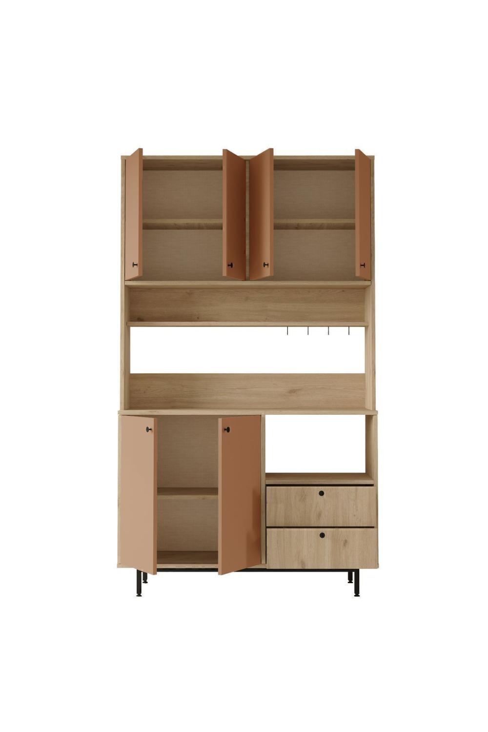 Latte Série Marron Angle Multifonction Armoire Cuisine Armoire Panier-Kiremit LAT7-SK