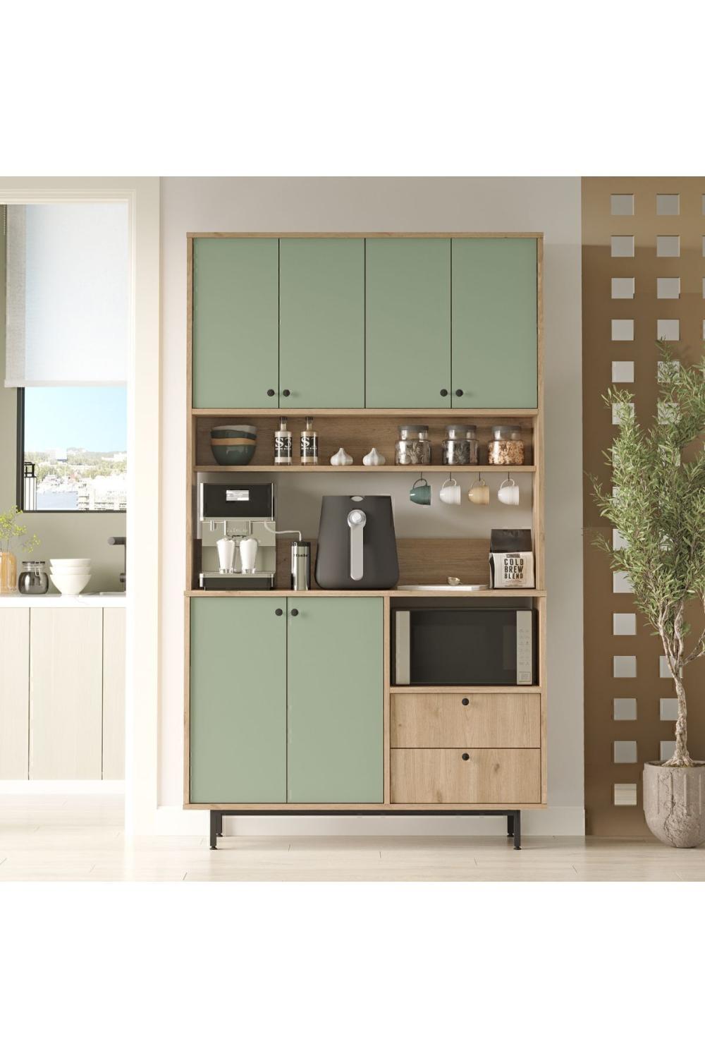 Latte Série Marron Angle Multifonction Armoire Cuisine Armoire Panier-Ihlamur Yeşili LAT7-SY