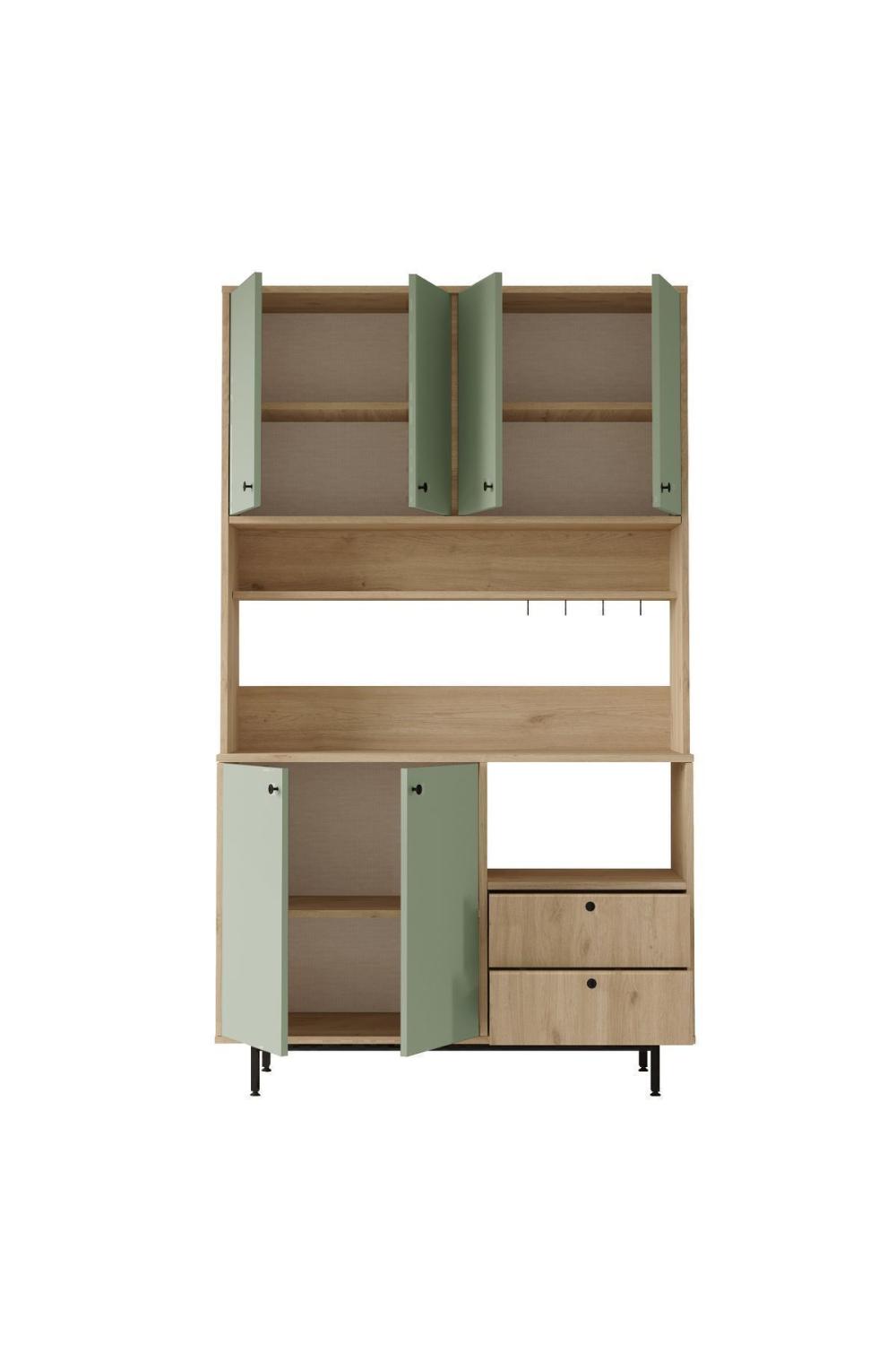 Latte Série Marron Angle Multifonction Armoire Cuisine Armoire Panier-Ihlamur Yeşili LAT7-SY