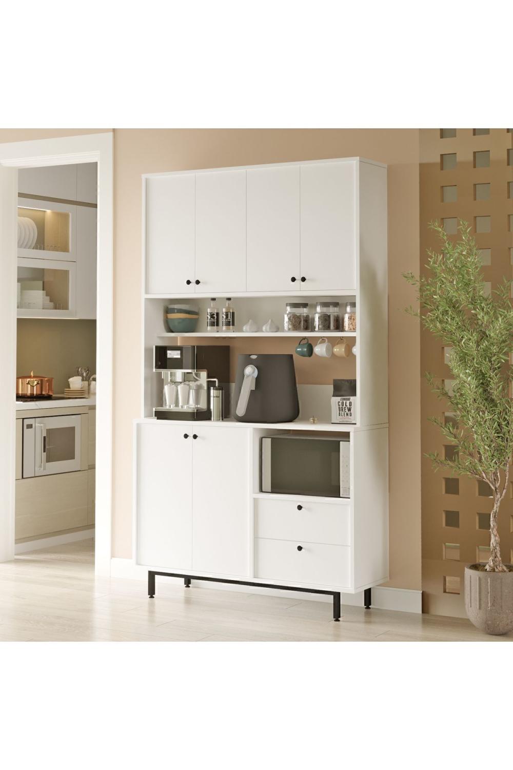 Latte Série Marron Angle Multifonction Armoire Cuisine Armoire Blanc LAT7-W