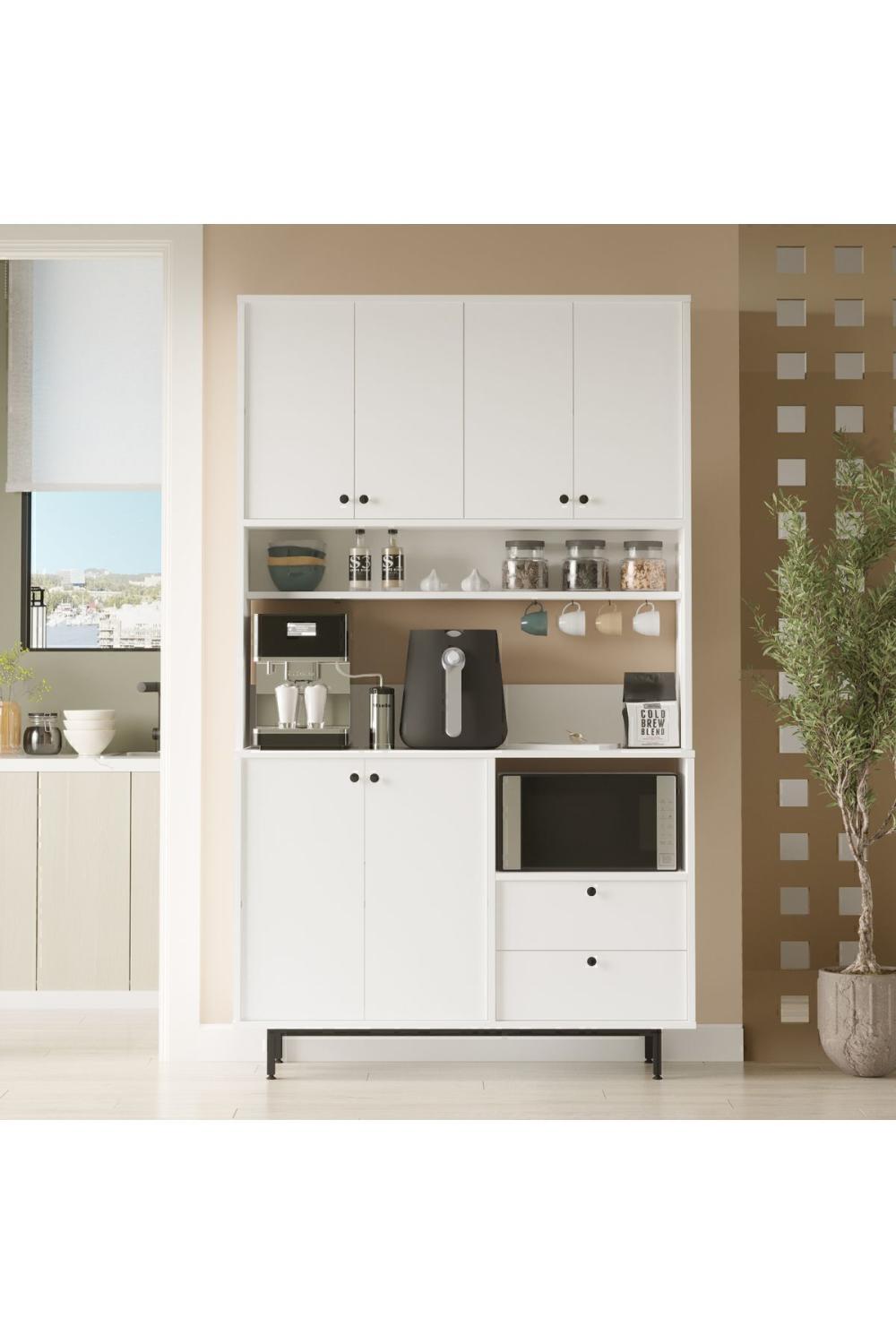 Latte Série Marron Angle Multifonction Armoire Cuisine Armoire Blanc LAT7-W