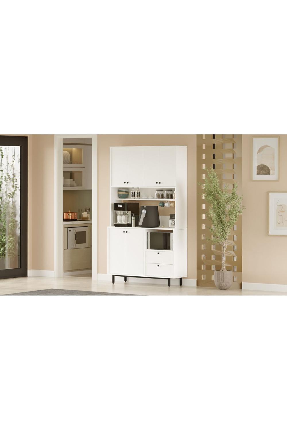 Latte Série Marron Angle Multifonction Armoire Cuisine Armoire Blanc LAT7-W