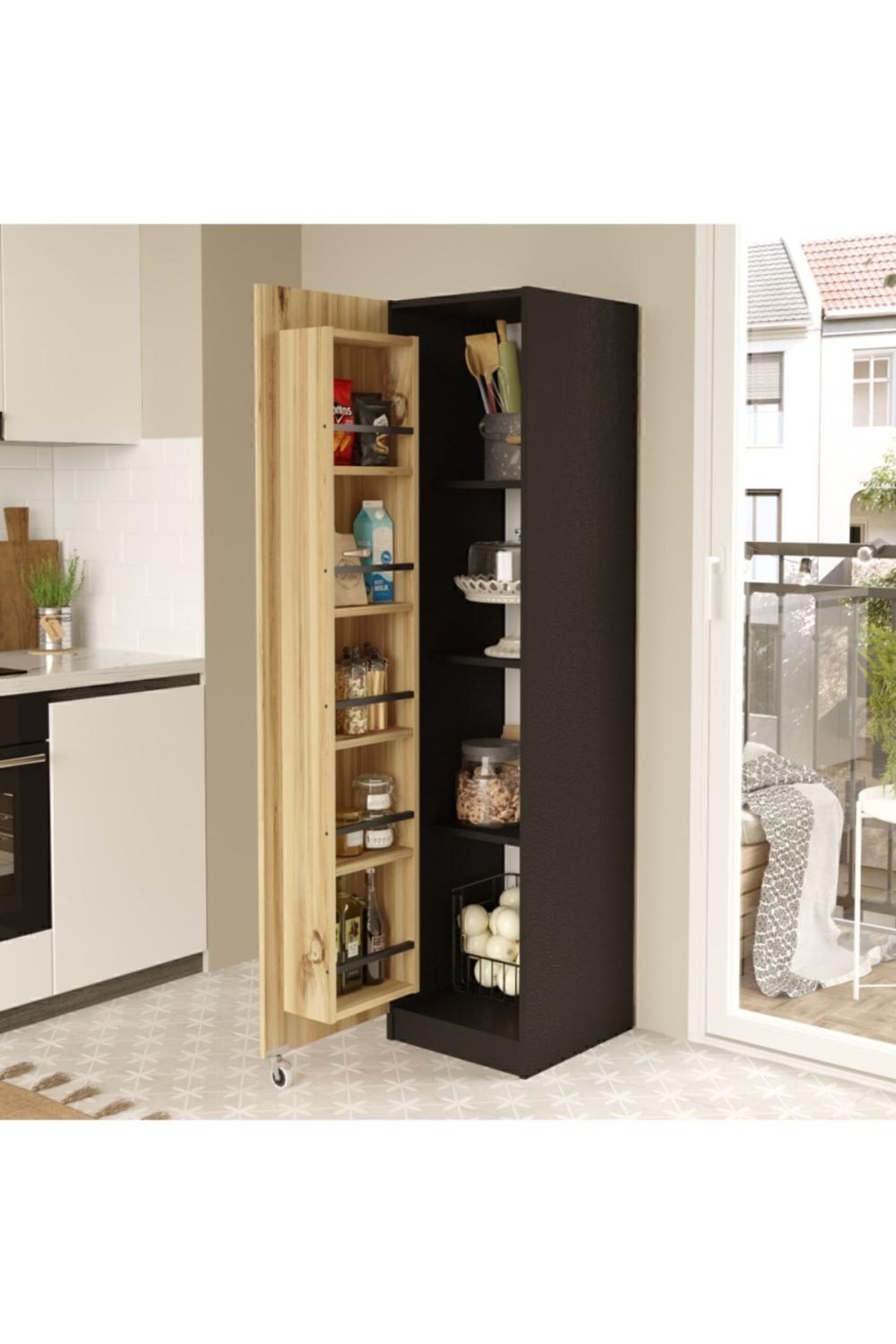 Lyon Multifonction Armoire Kiler Armoire Erzak Armoire Keçe-Noir LYO1-KL