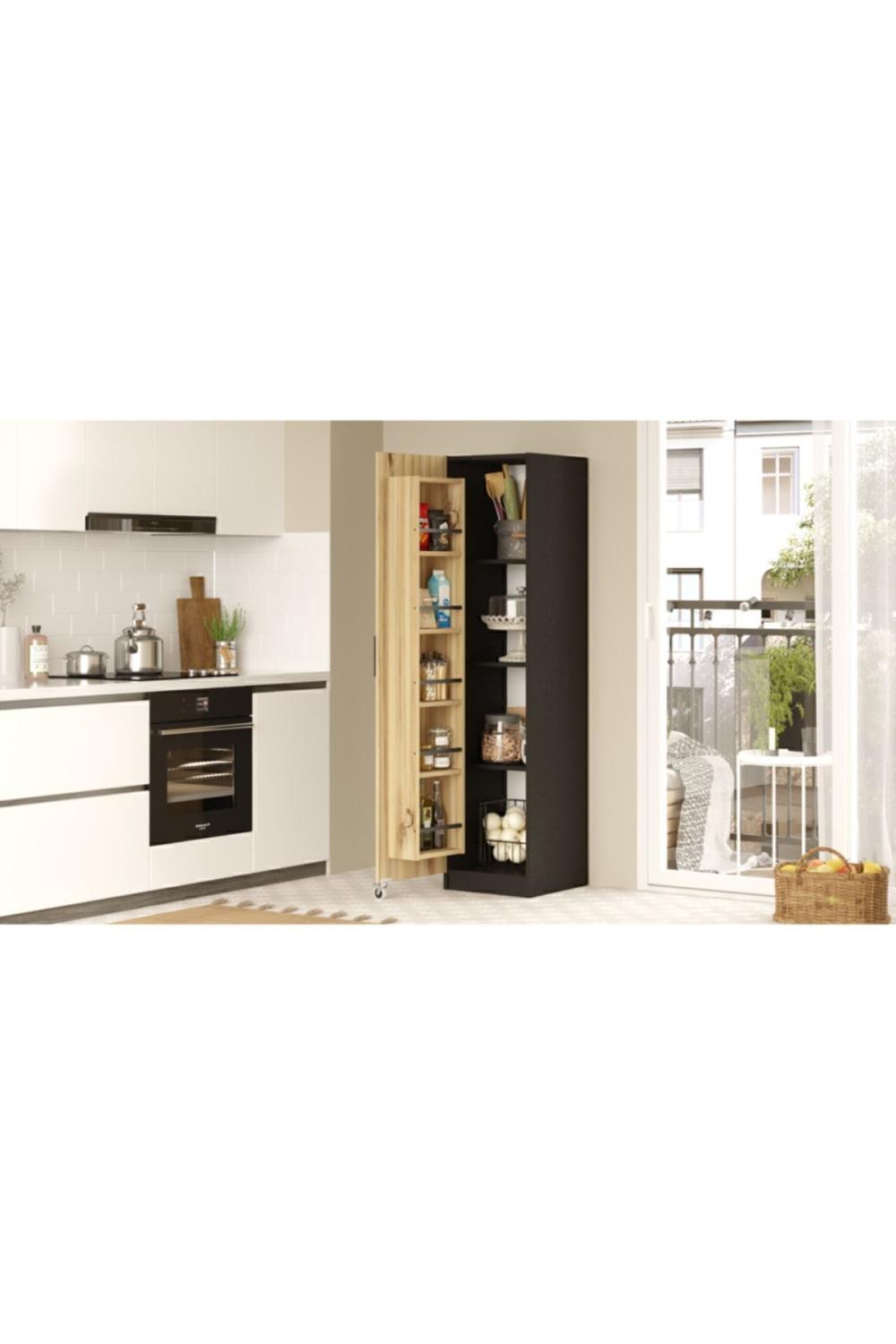Lyon Multifonction Armoire Kiler Armoire Erzak Armoire Keçe-Noir LYO1-KL