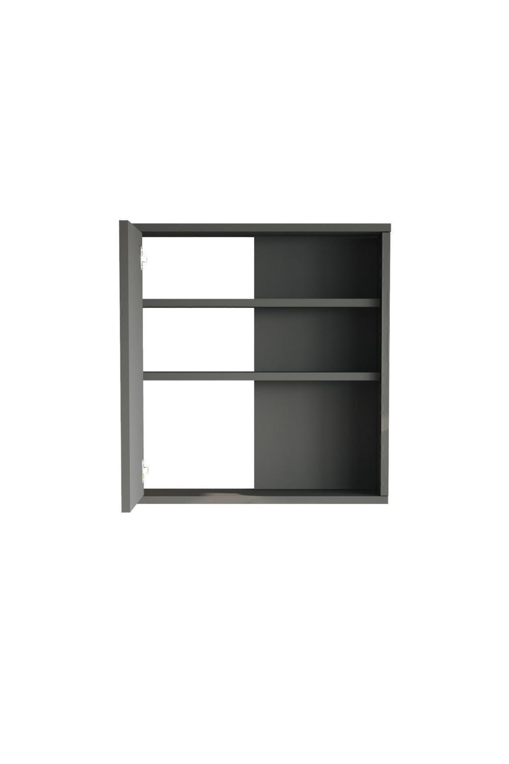 Marble Avec miroir Lavabo Üstü Salle de bain Armoire À étagères Avec portes 60cm Anthracite MAR1-AN