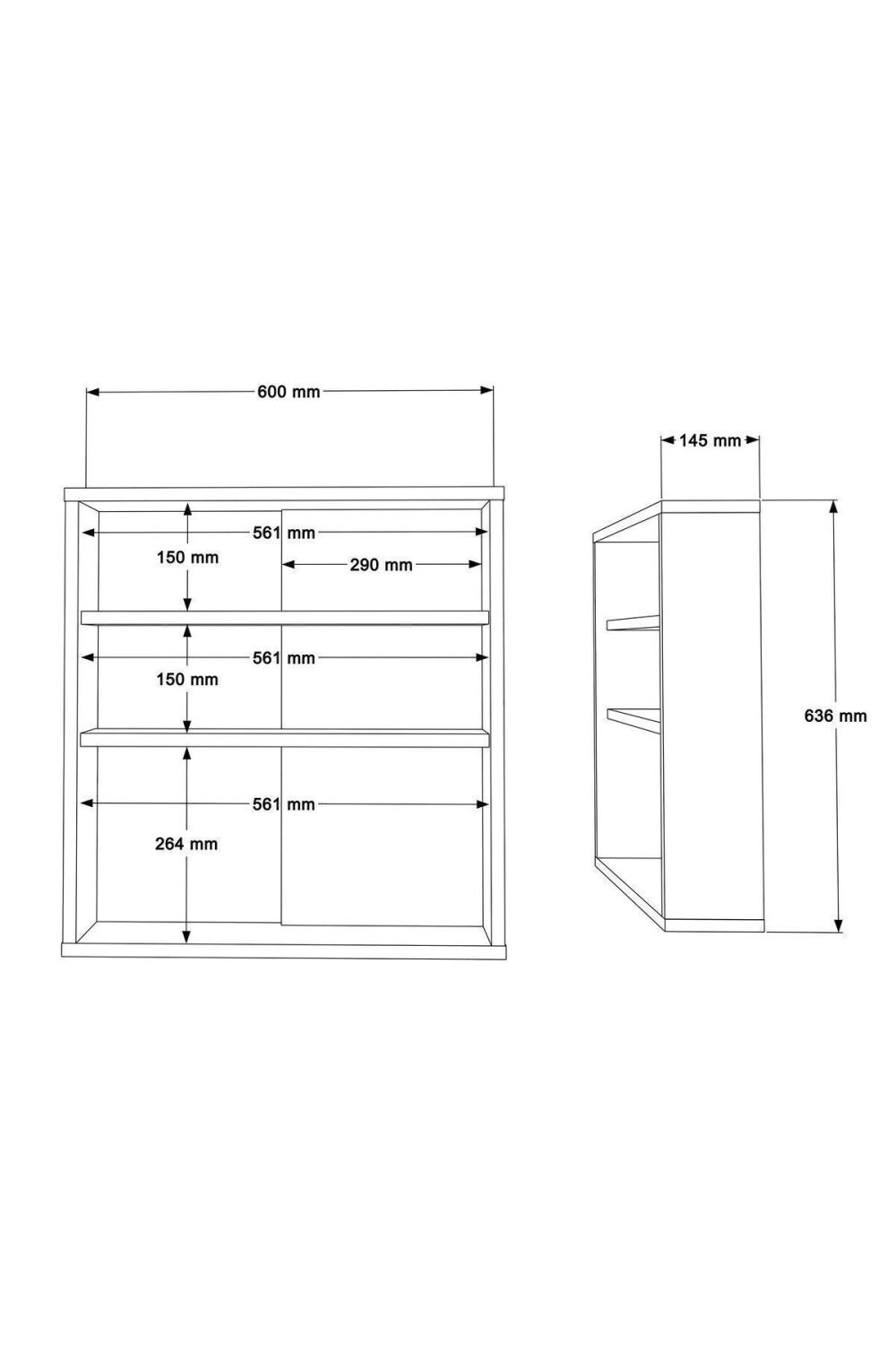 Meuble de Salle de Bain Marble avec Miroir et Étagères 60 cm – Blanc MAR1-W