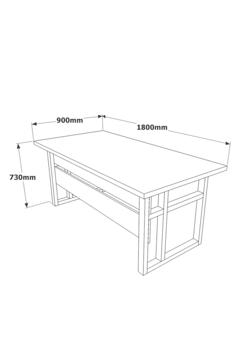 Bureau Meva 180×90 cm avec Pieds Métalliques – Style Baroque MEV01-BA