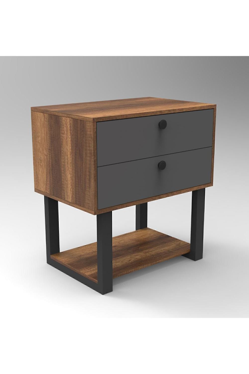 Meva C Bureau 2 Avec tiroirs Keson Métal Sur pieds Baroque-Anthracite MEV03-BA