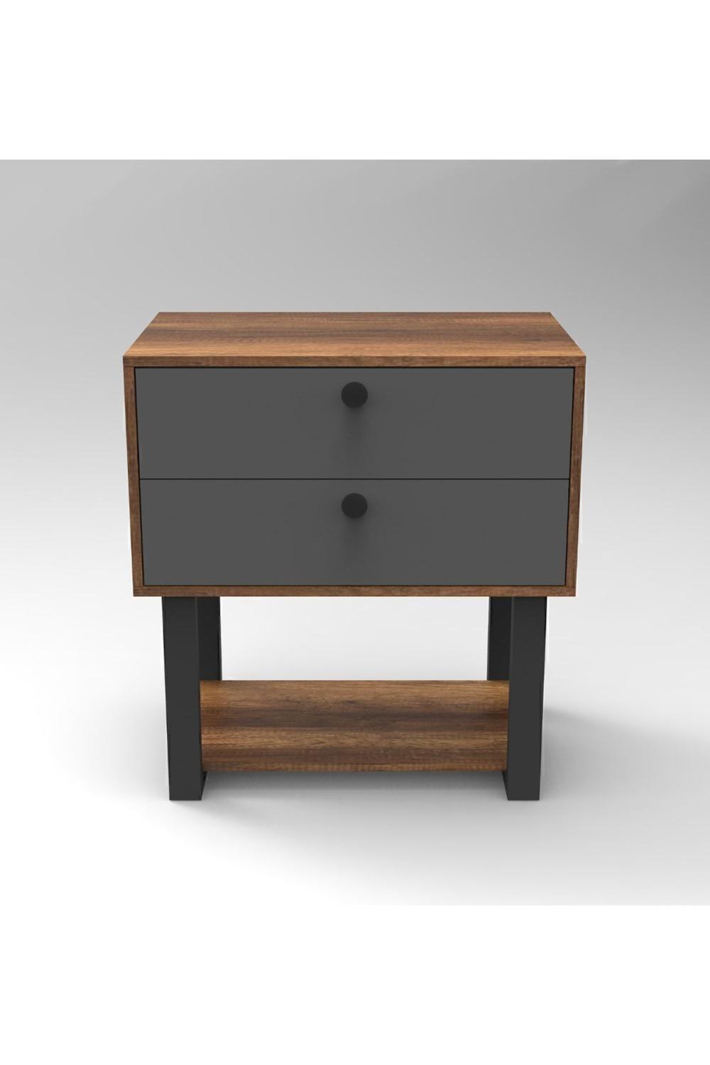 Meva C Bureau 2 Avec tiroirs Keson Métal Sur pieds Baroque-Anthracite MEV03-BA