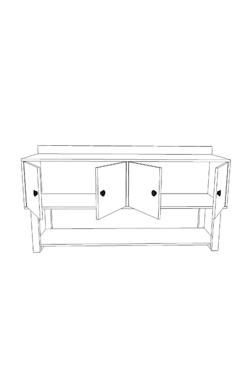Meva D Bureau Konsol 4 Avec portes Métal Sur pieds Baroque-Anthracite MEV04-BA