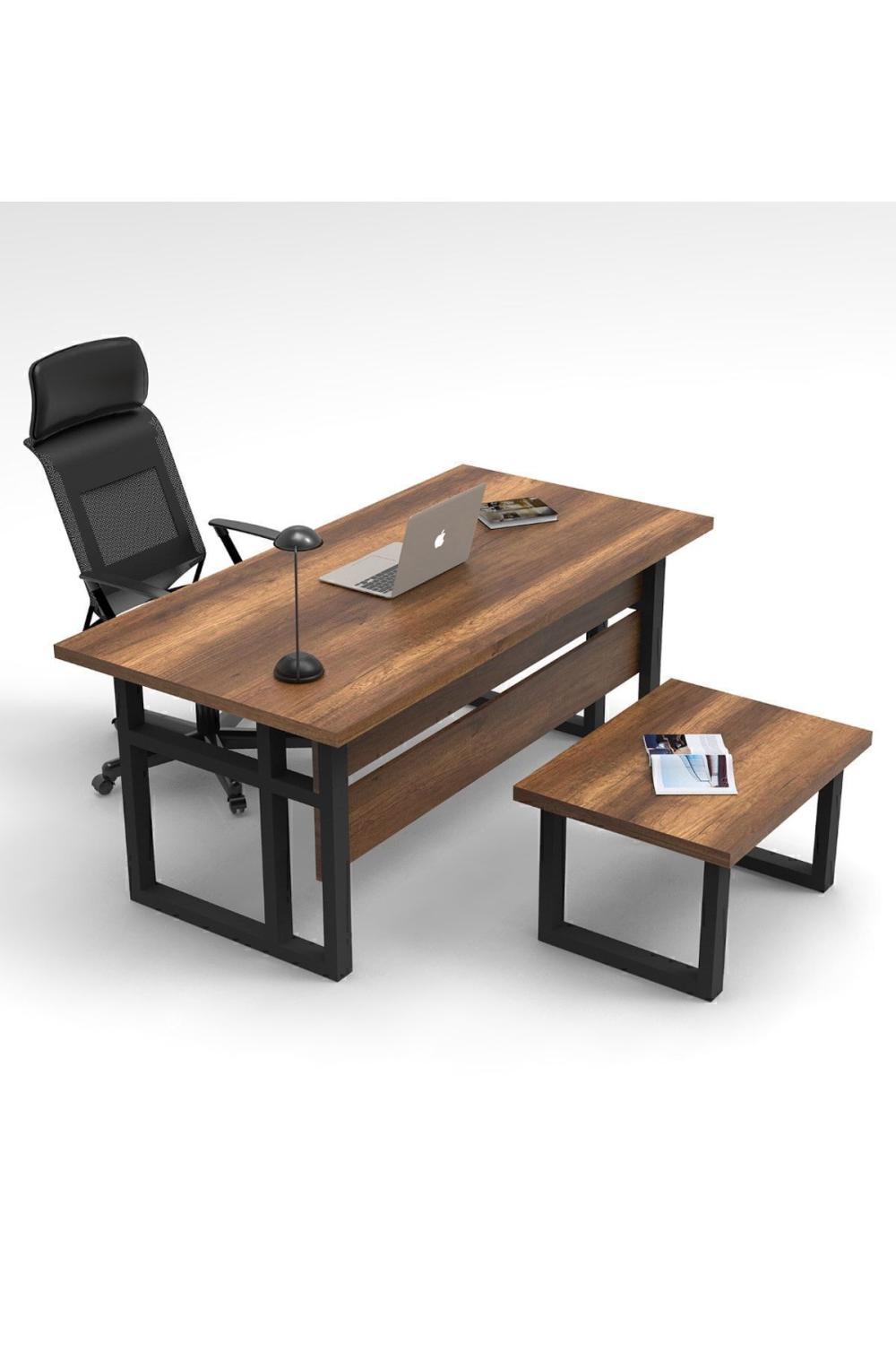 Ensemble Bureau Meva 2 Pièces (Bureau + Table d’Appoint) – Style Baroque MEV07-BA