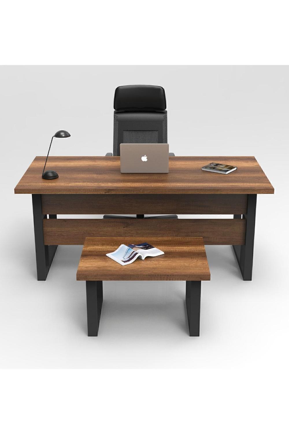 Ensemble Bureau Meva 2 Pièces (Bureau + Table d’Appoint) – Style Baroque MEV07-BA