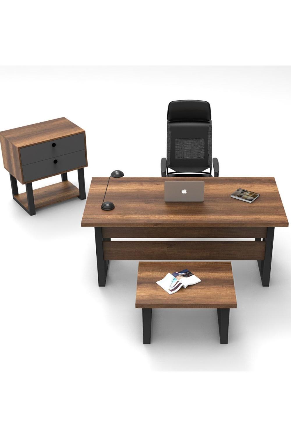 Meva Table Table basse Keson ABC Bureau Bureau Table Ensemble Baroque-Anthracite MEV08-BA