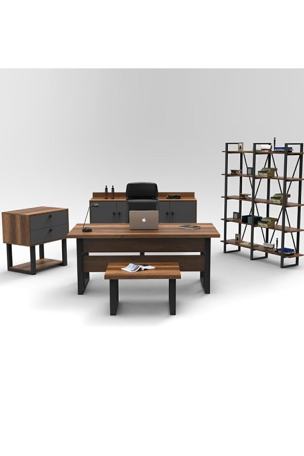 Meva ABCDE Bureau Bureau Table Ensemble Baroque-Anthracite MEV10-BA