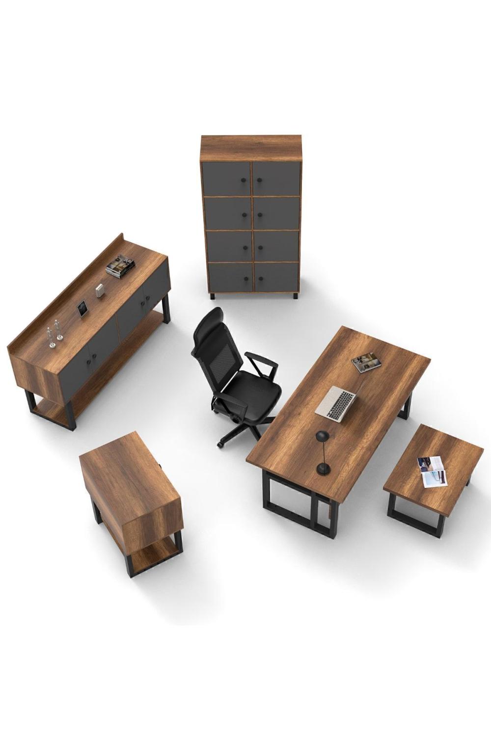Meva ABCDF Bureau Bureau Table Ensemble Baroque-Anthracite MEV11-BA