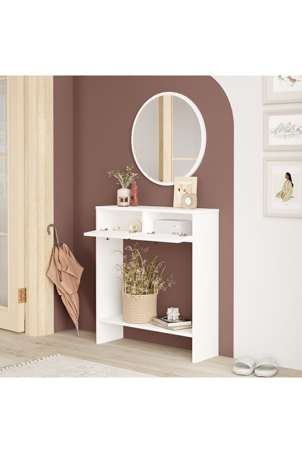 Mia Avec miroir Dresuar 2 Avec portes Blanc MIA1-W