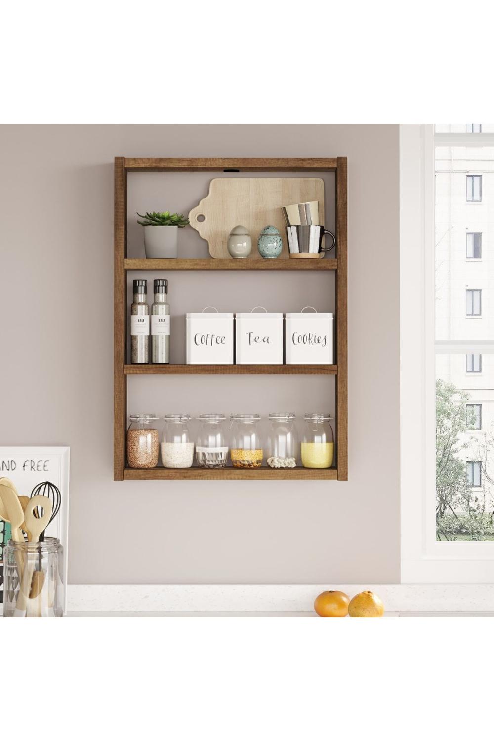 Monya 3'Lü Étagère murale Cuisine Salle de bain Étagère Baroque MON1-BR