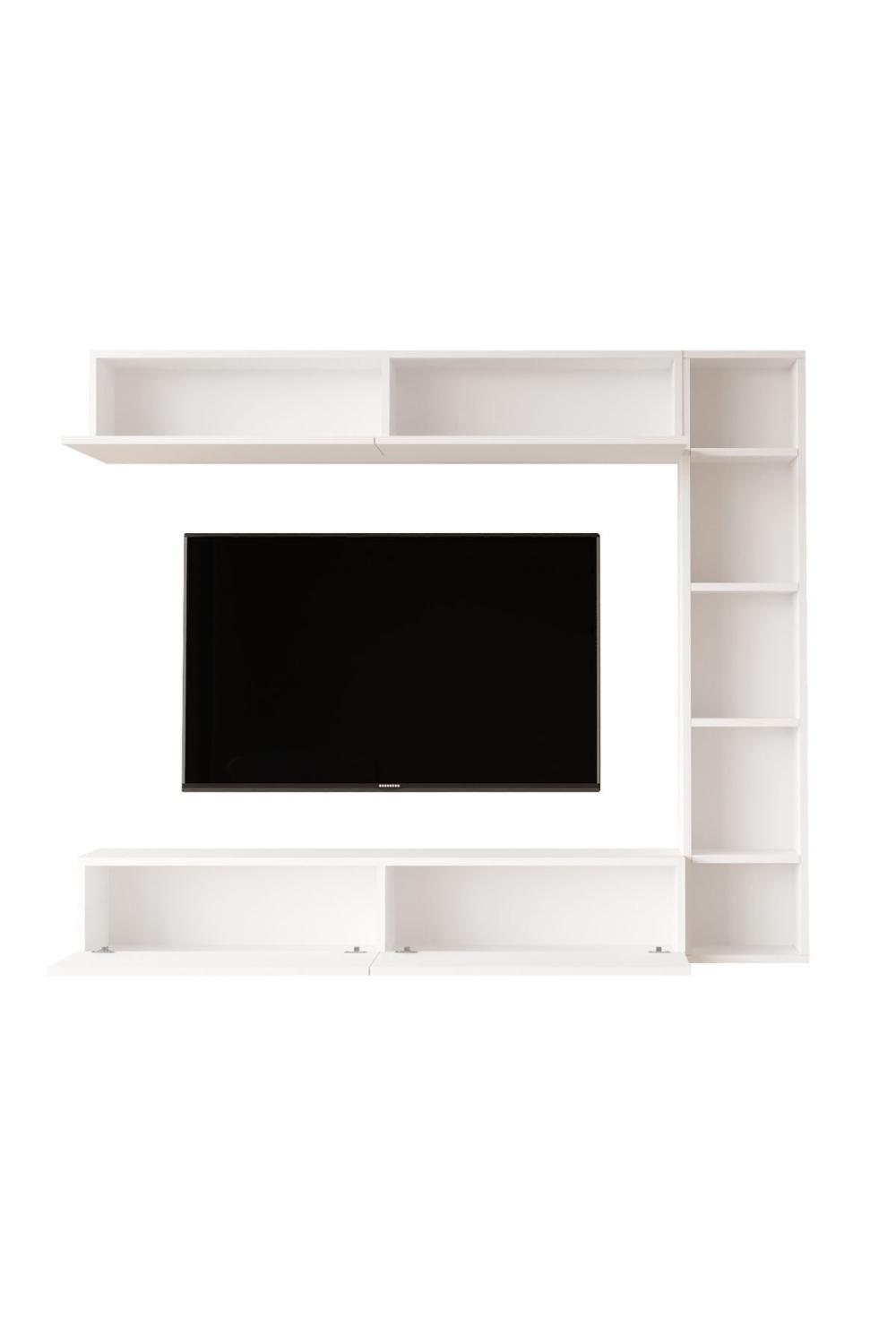 Nasser Meuble TV Bibliothèque Duvara Monte Blanc NAS1-W