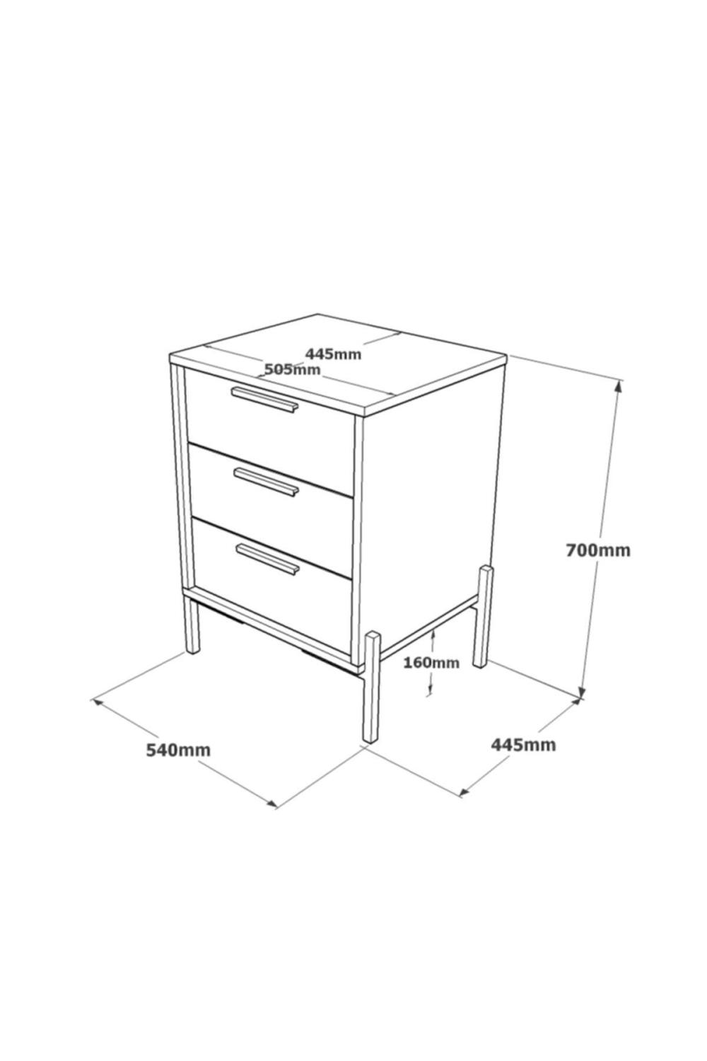 Navaris C Bureau Keson 3 Avec tiroirs Métal Sur pieds Marron-Béton-Anthracite NAV3-cga