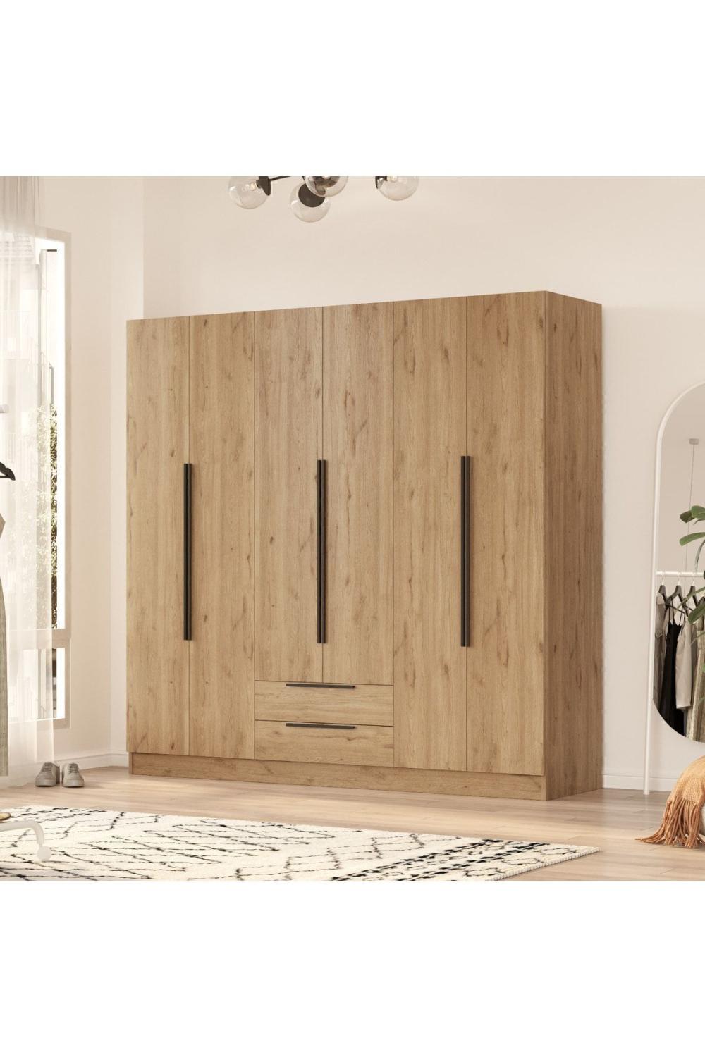 Nicole 6 Avec portes 2 Avec tiroirs Armoire 207cm Panier NIC1-S