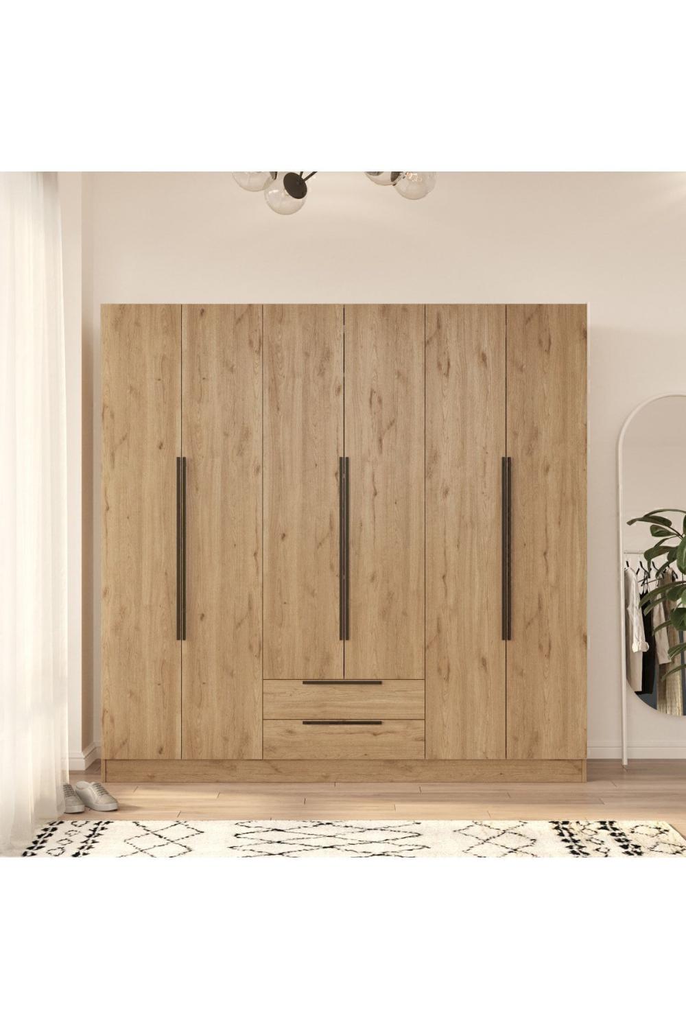 Nicole 6 Avec portes 2 Avec tiroirs Armoire 207cm Panier NIC1-S