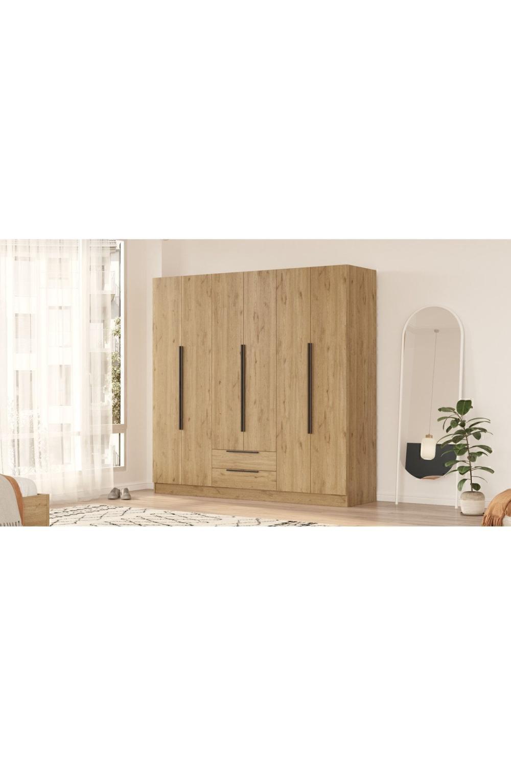 Nicole 6 Avec portes 2 Avec tiroirs Armoire 207cm Panier NIC1-S
