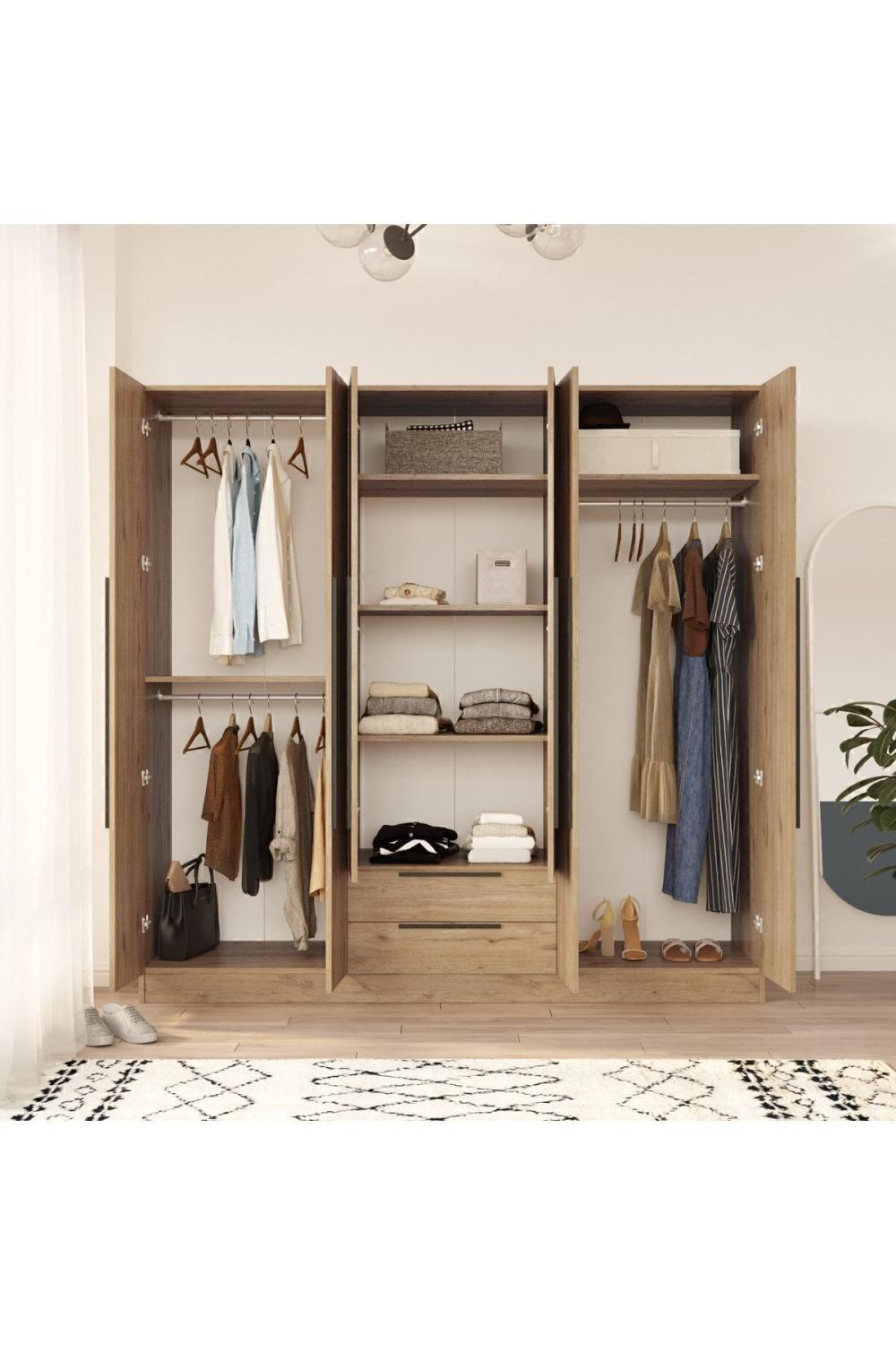 Nicole 6 Avec portes 2 Avec tiroirs Armoire 207cm Panier NIC1-S