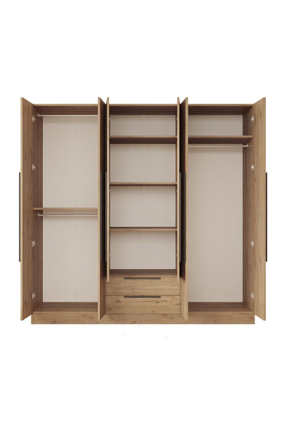 Nicole 6 Avec portes 2 Avec tiroirs Armoire 207cm Panier NIC1-S