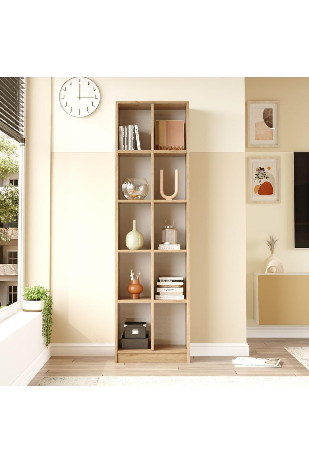 Oscer Geniş Bibliothèque 10 À étagères 180cm Panier OSC1-S
