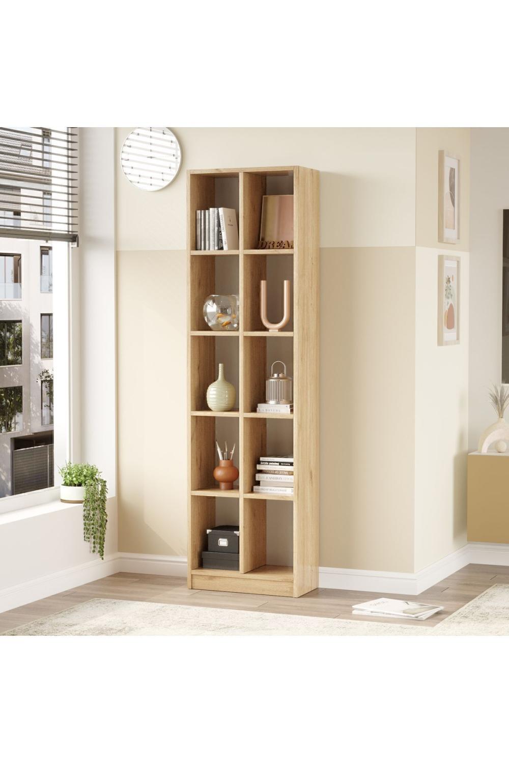 Oscer Geniş Bibliothèque 10 À étagères 180cm Panier OSC1-S