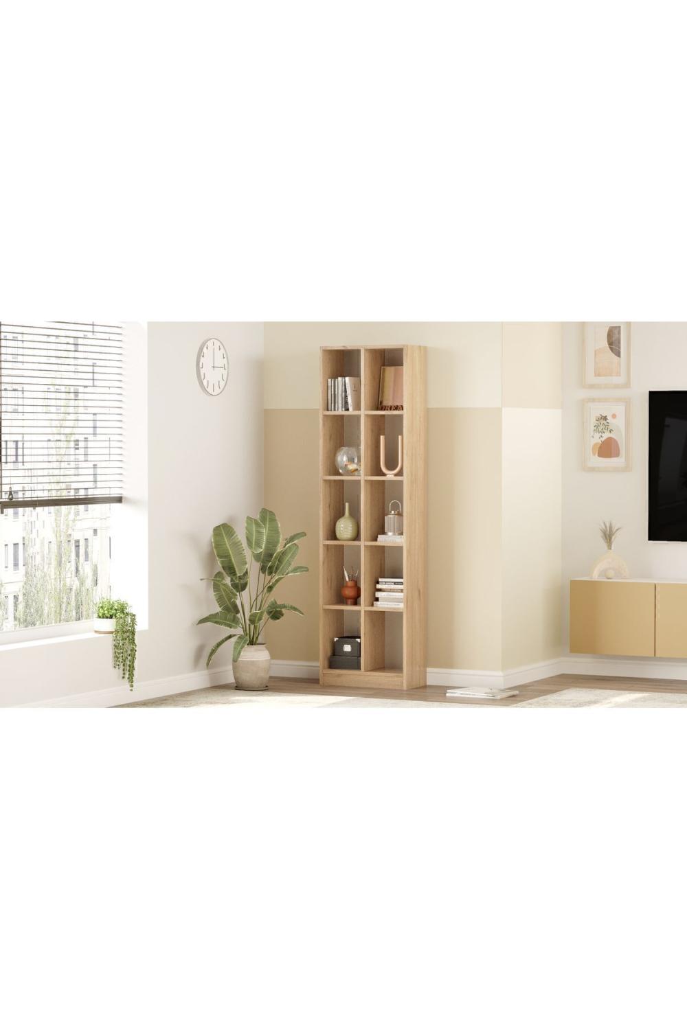 Oscer Geniş Bibliothèque 10 À étagères 180cm Panier OSC1-S