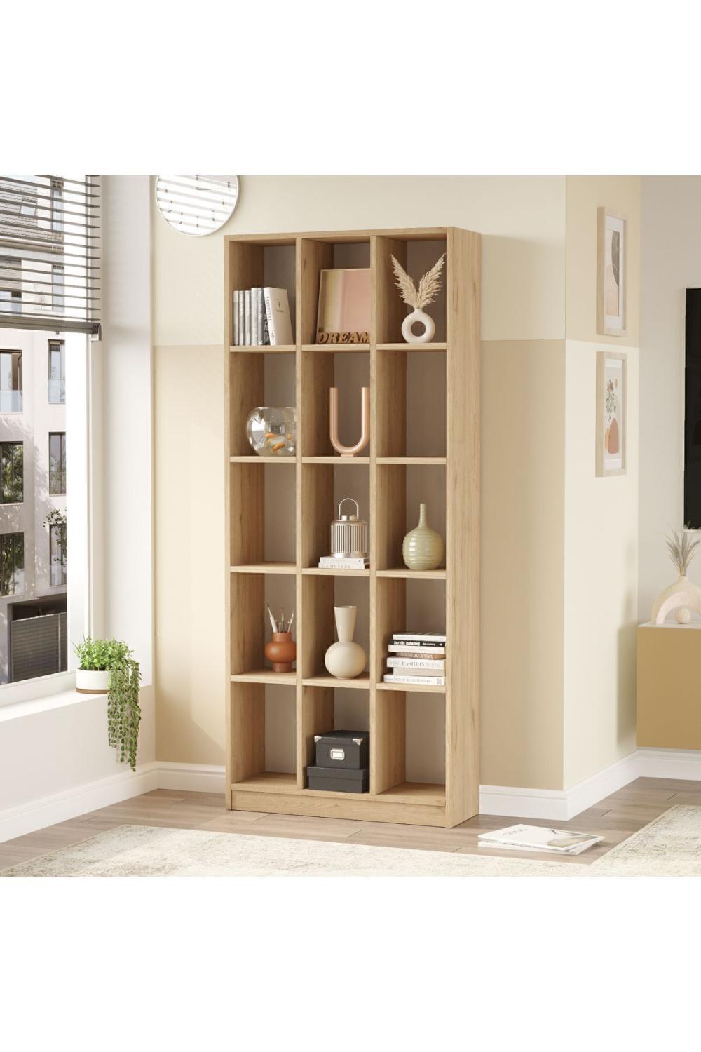 Oscer Geniş Bibliothèque 15 À étagères 180cm Panier OSC2-S
