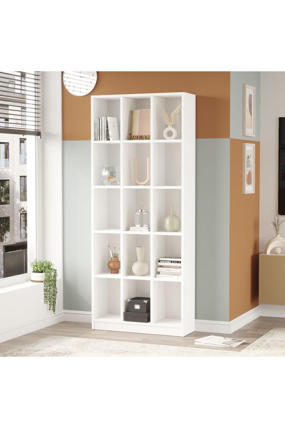 Oscer Geniş Bibliothèque 15 À étagères 180cm Blanc OSC2-W