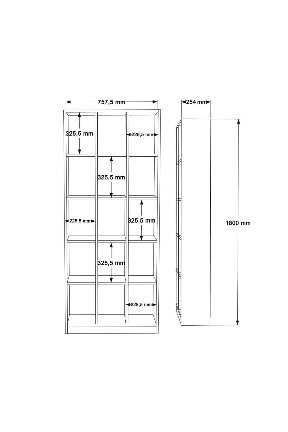 Oscer Geniş Bibliothèque 15 À étagères 180cm Blanc OSC2-W