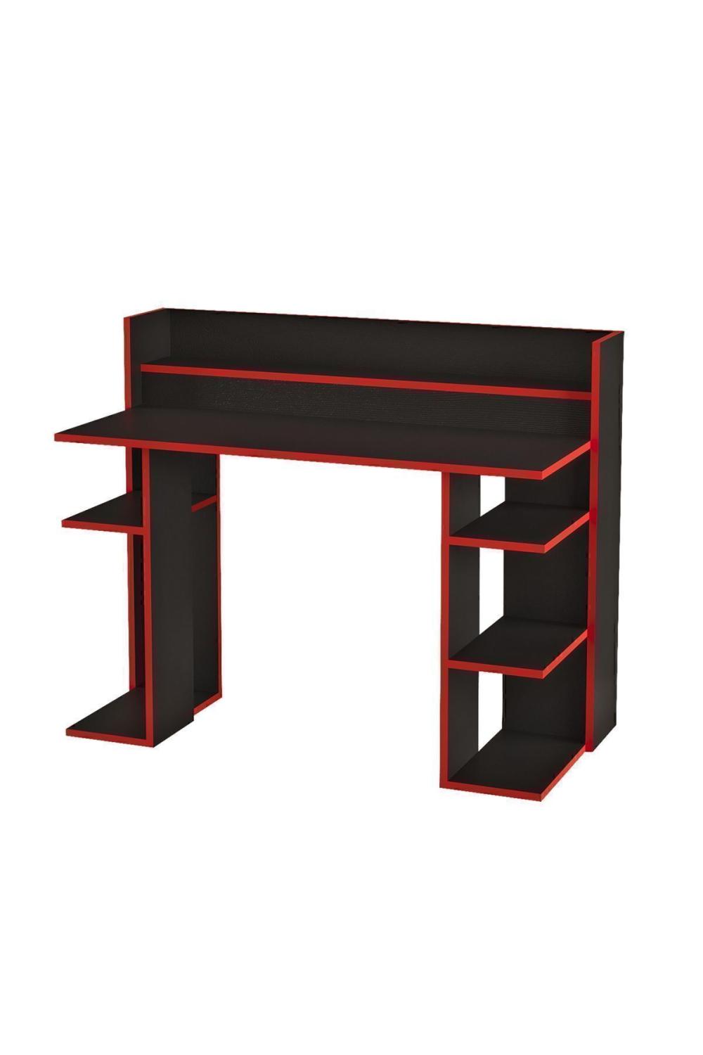 Pantego 124cm Oyuncu Table Gaming Bureau Noir-Kırmızı PAN1-BK