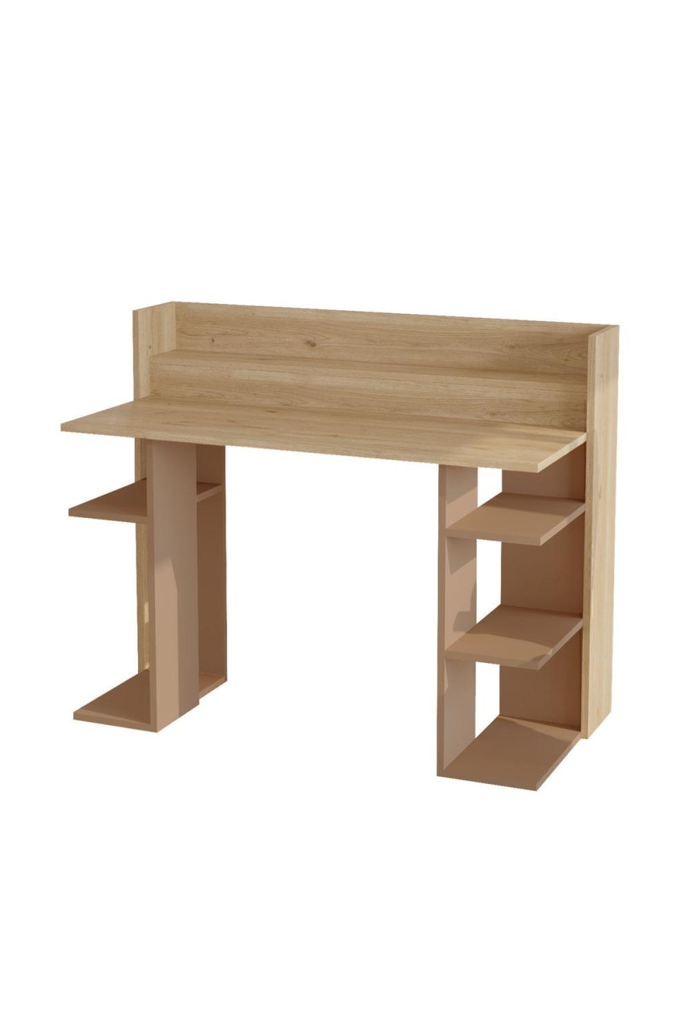 Pantego 124cm Bureau Bilgisayar Table À étagères Panier-Kiremit PAN1-SK