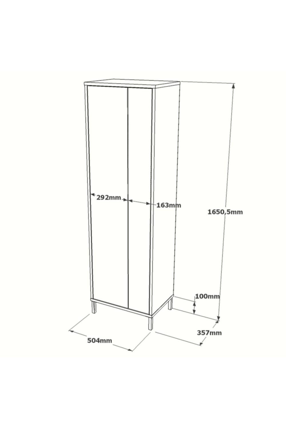 Armoire Polyvalente Rundell / Meuble de Rangement pour Produits de Nettoyage – Gris (Effet Feutre) & Blanc RUN1-WK