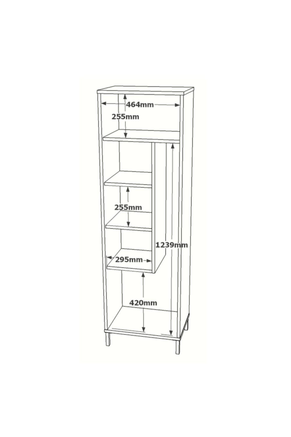 Armoire Polyvalente Rundell / Meuble de Rangement pour Produits de Nettoyage – Gris (Effet Feutre) & Blanc RUN1-WK