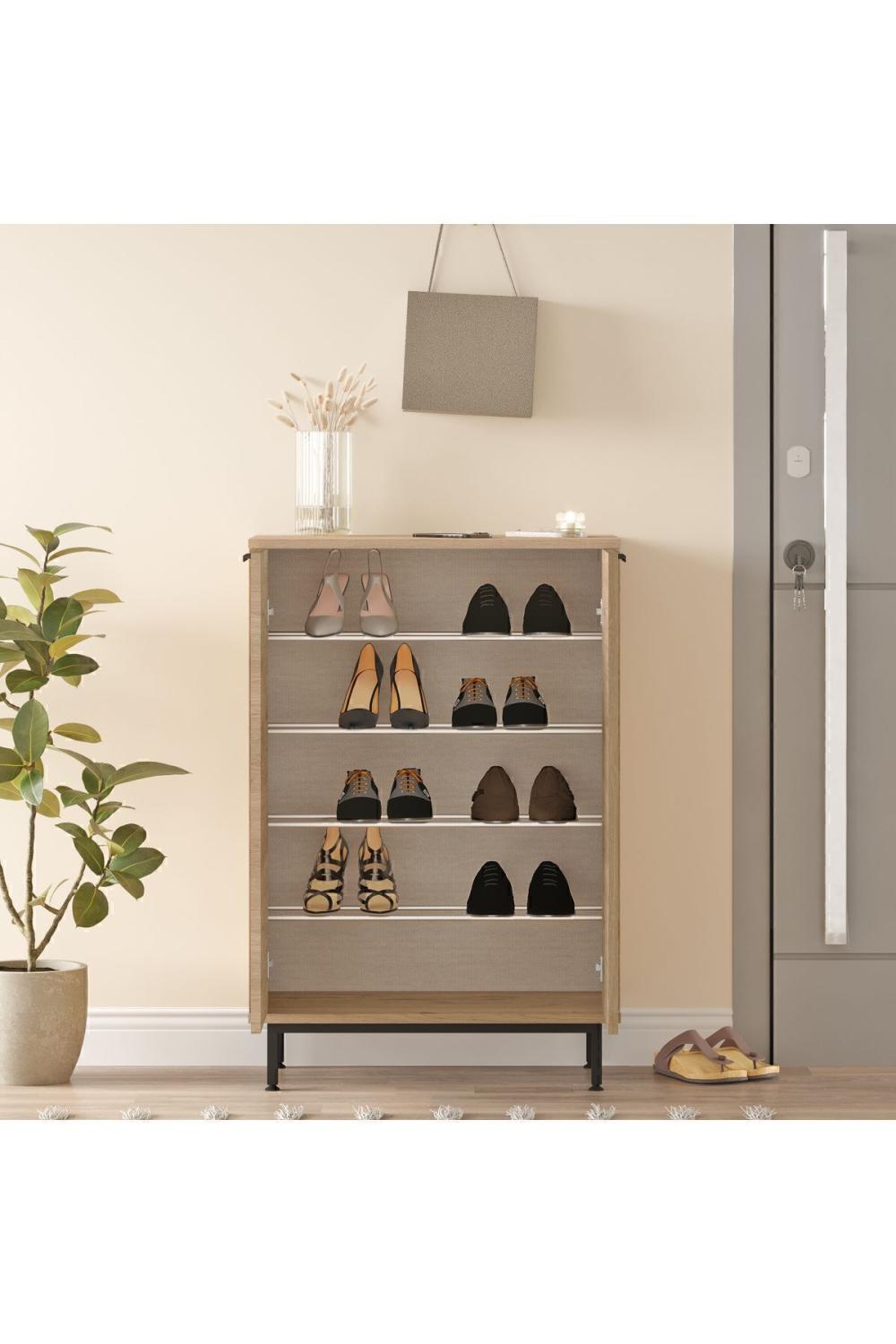 Summy Meuble à chaussures Métal Sur pieds 5 À étagères Panier SUM1-S