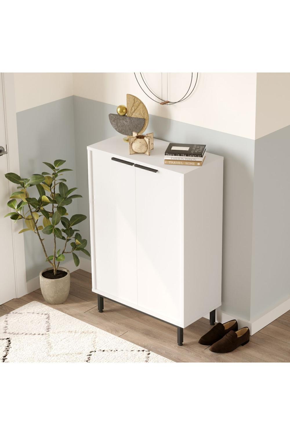 Summy Meuble à chaussures Métal Sur pieds 5 À étagères Blanc SUM1-W