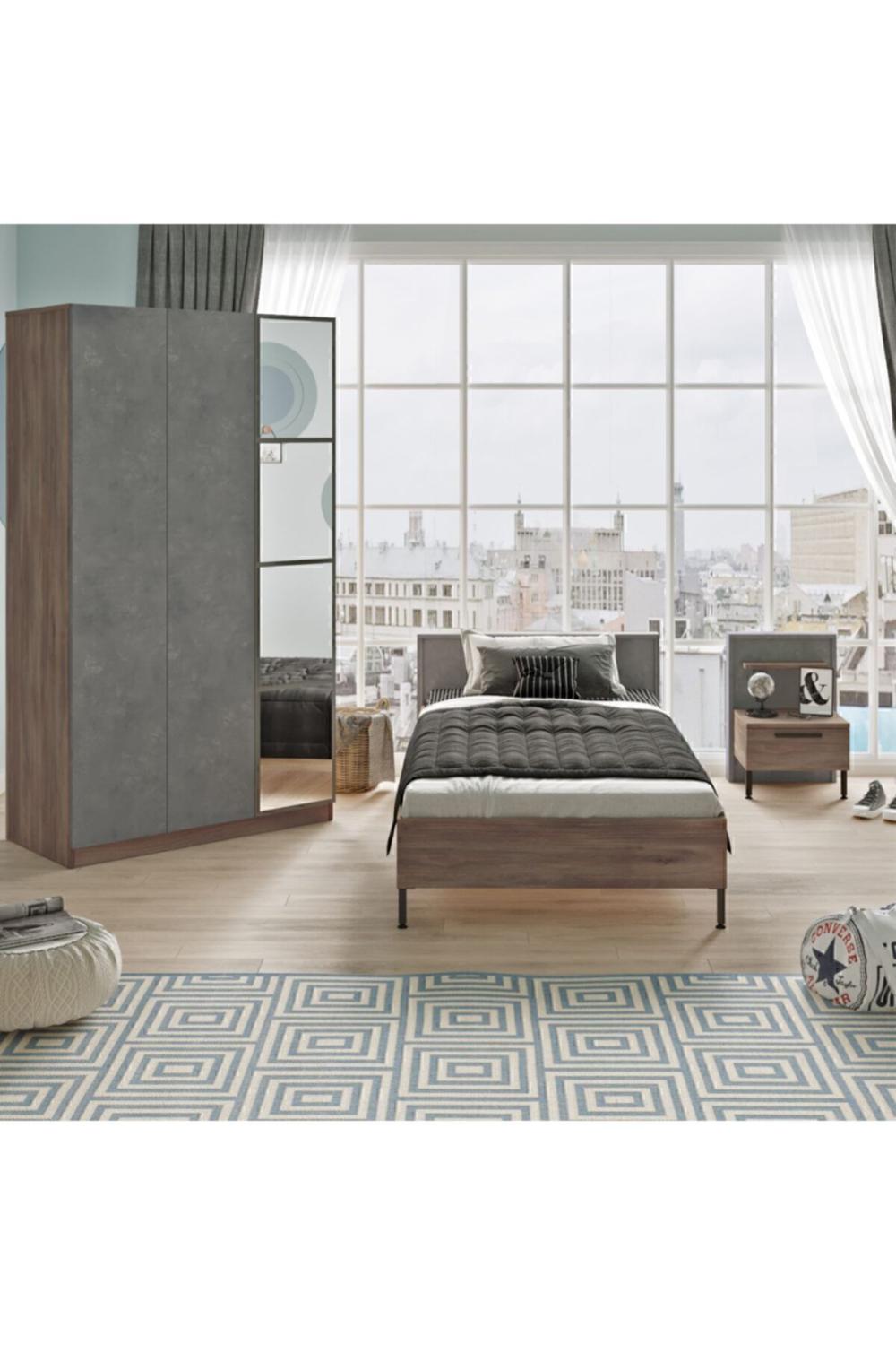 Teeny Chambre ado Ensemble 3'Lü Ensemble Béton Marron TEE10-CG