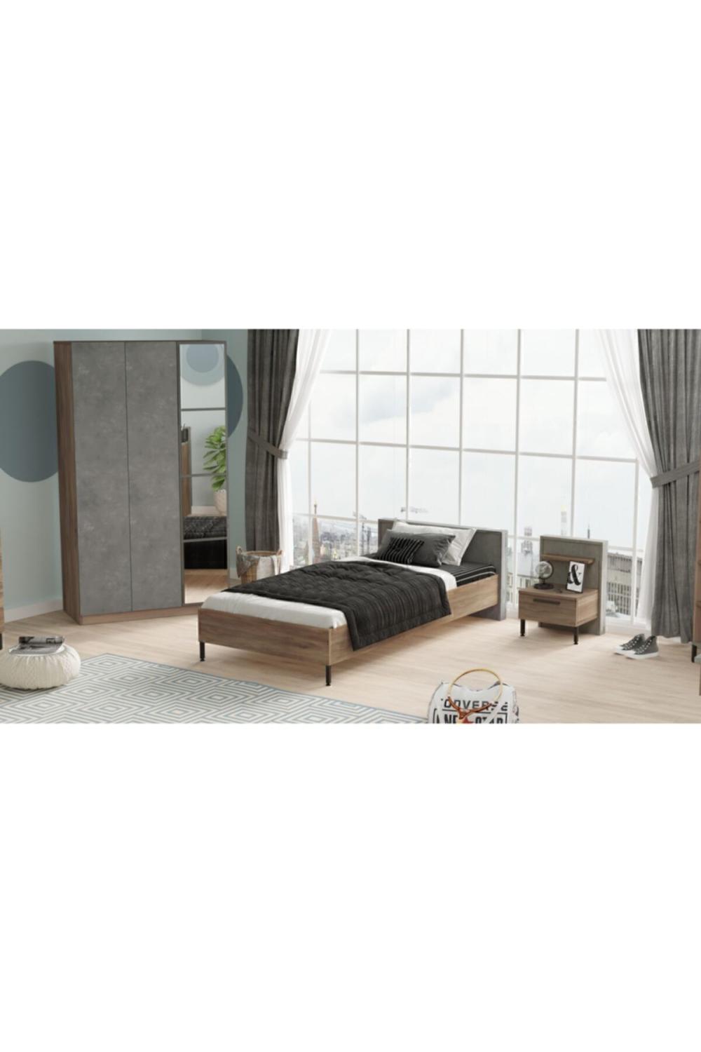 Teeny Chambre ado Ensemble 3'Lü Ensemble Béton Marron TEE10-CG