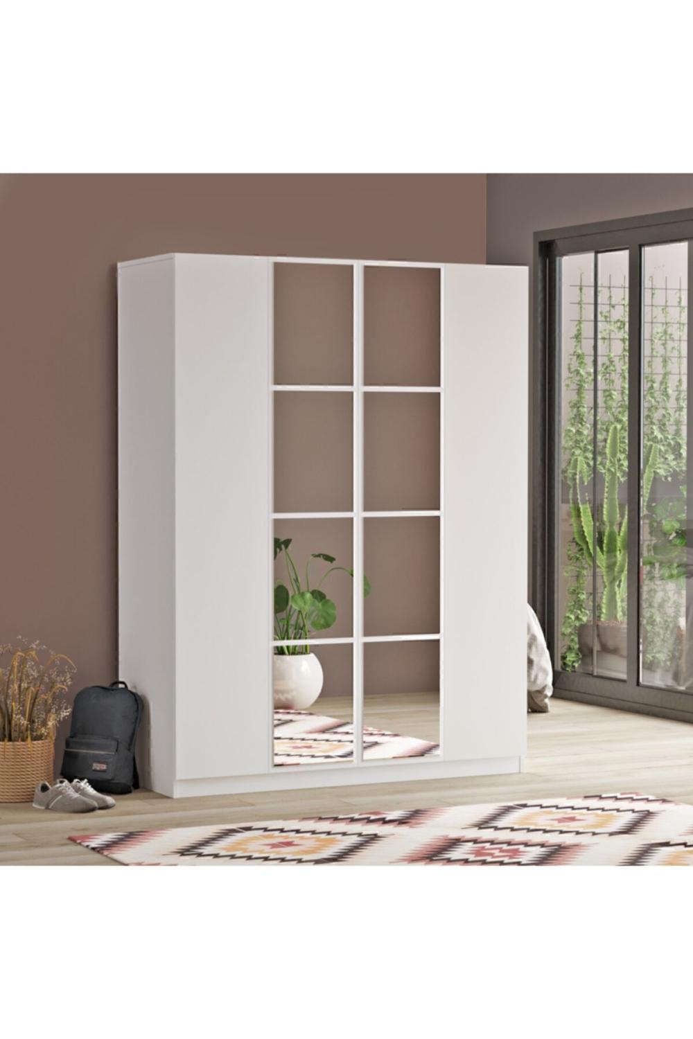 Teeny 4 Avec portes Avec tiroirs Avec miroir Armoire Elbise Armoire TEE2-W