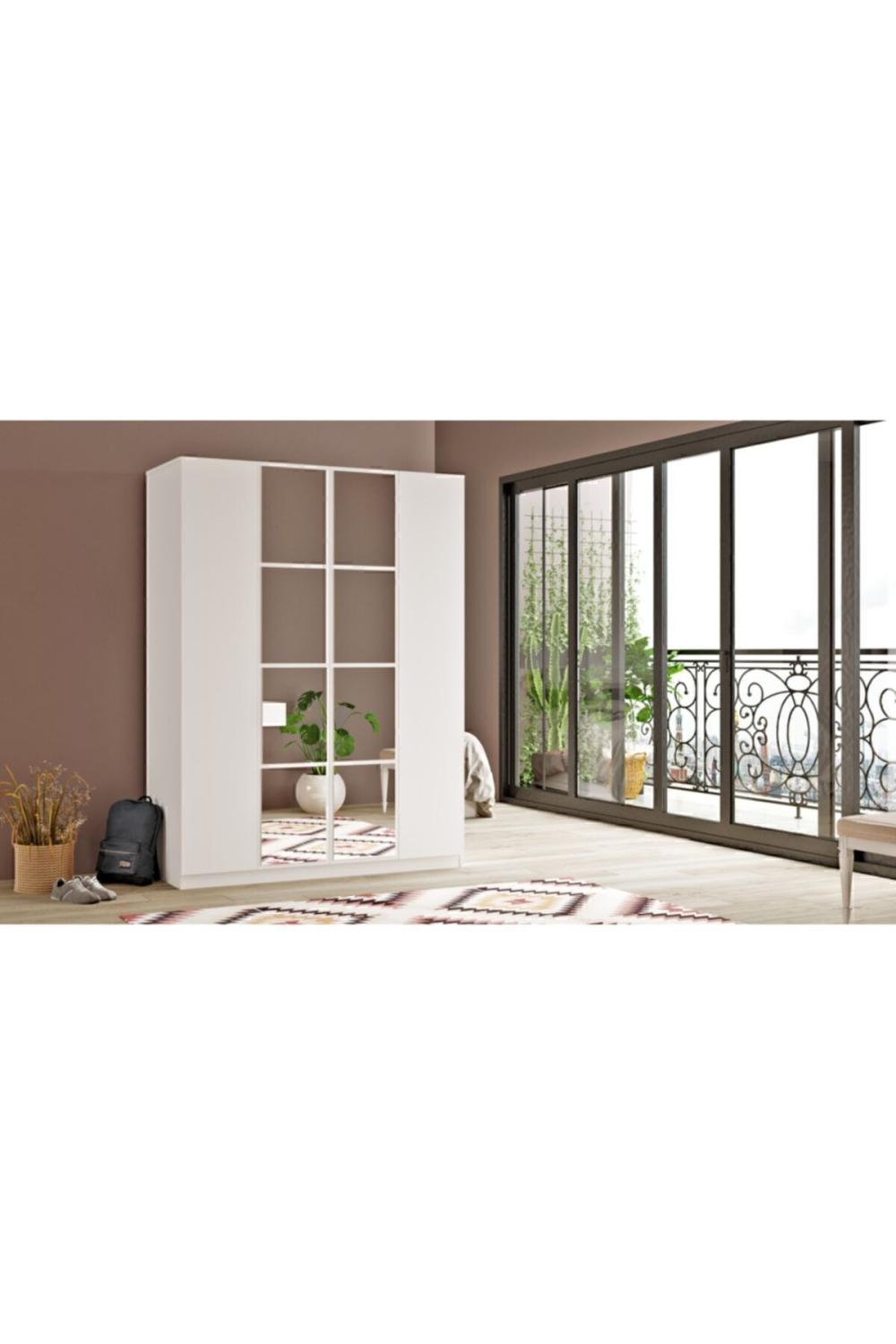 Teeny 4 Avec portes Avec tiroirs Avec miroir Armoire Elbise Armoire TEE2-W