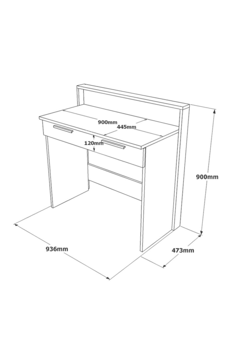 Teeny Bureau Avec tiroirs Béton-Marron TEE7-CG