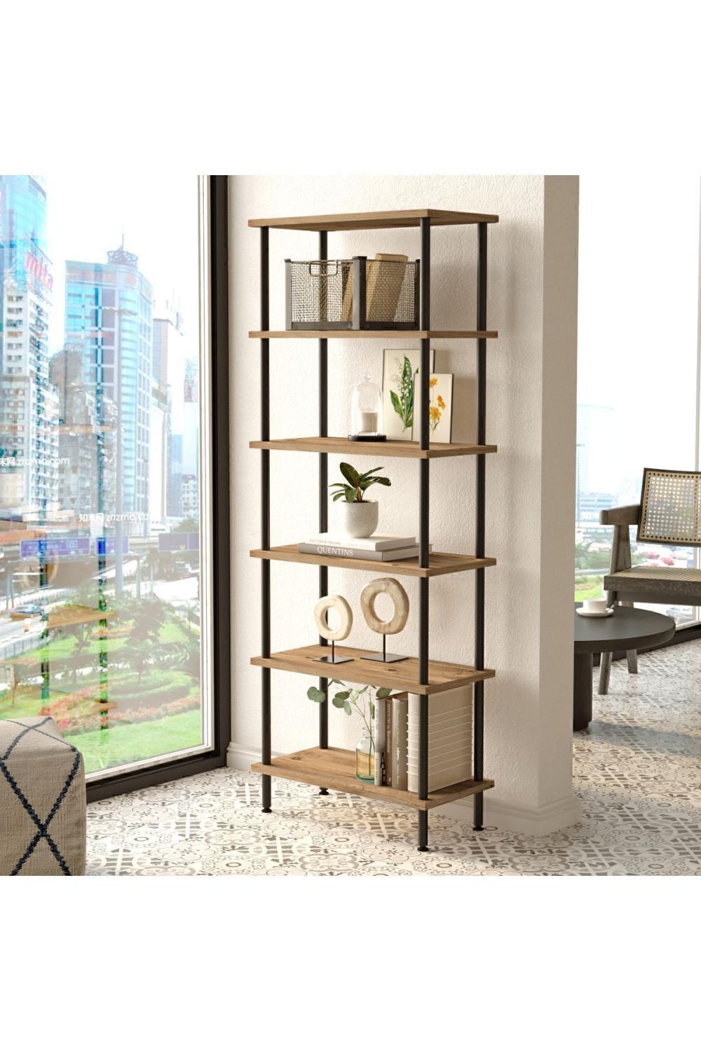Versa Métal Bibliothèque 6 À étagères 158cm Atlantik Pin VER3-A