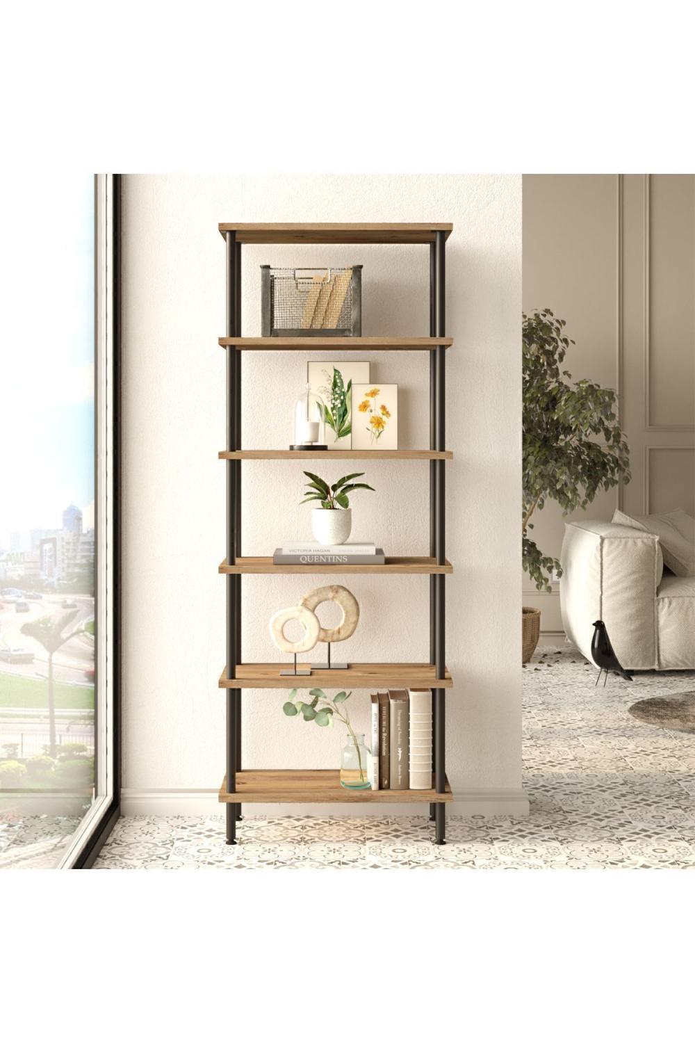 Versa Métal Bibliothèque 6 À étagères 158cm Atlantik Pin VER3-A