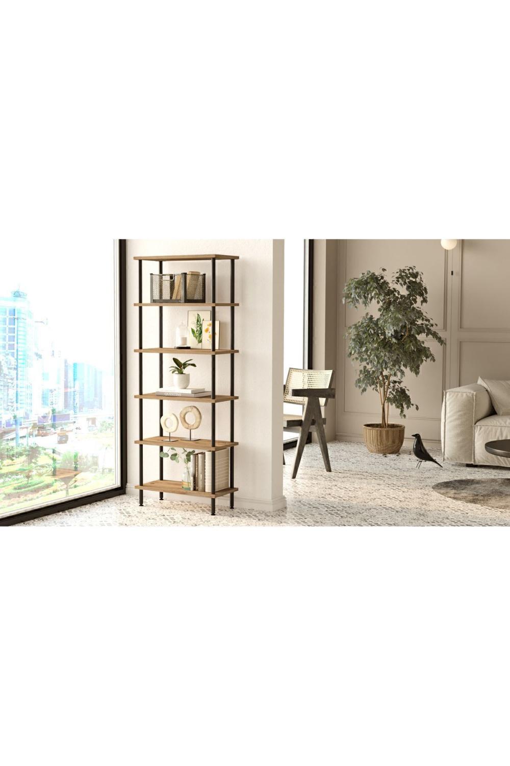 Versa Métal Bibliothèque 6 À étagères 158cm Atlantik Pin VER3-A