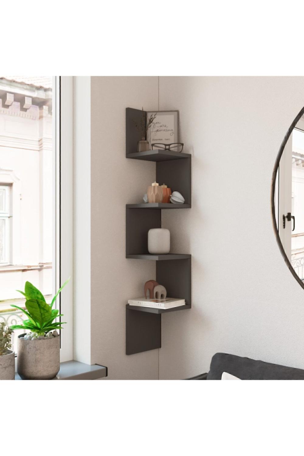 Wall R9 Angle Étagère murale Modern Bibliothèque Anthracite WAL9-AN